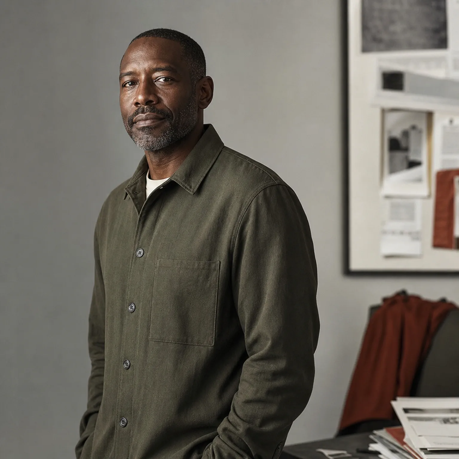 Editorial portrait of Adeyemi Oduya in a quiet editorial office.